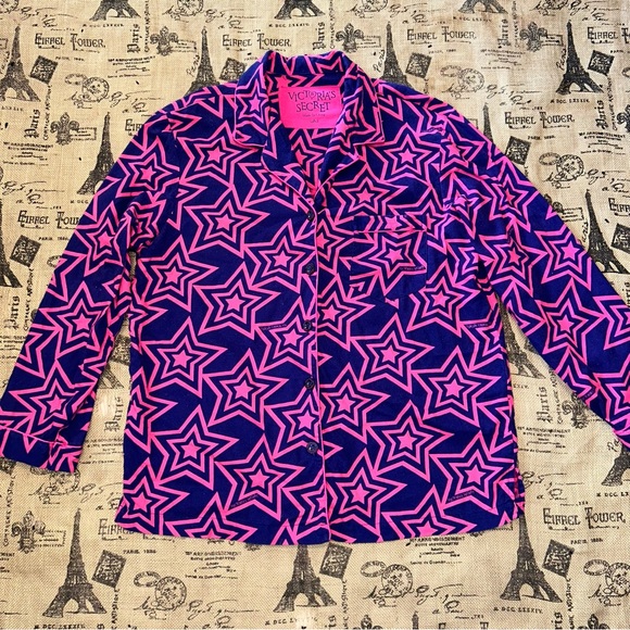 Victoria's Secret Other - Victoria Secret Navy Blue/Pink Stars Print Pj Top Size L
Excellent Condition